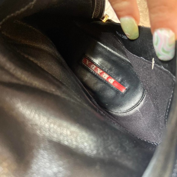 Amazing Authentic Black Wedged Platform Prada Boots size 37 - Picture 4 of 4